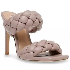 Steve Madden Kenley Braided Heeled Dress Sandals Taupe Women's Size 8.5M NWOT
